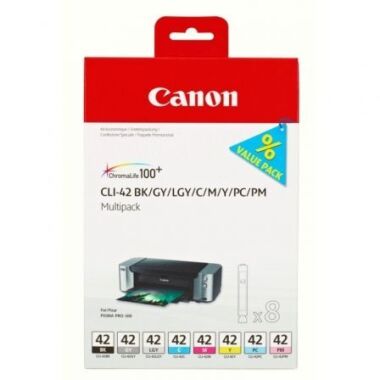 Cartucho de Tinta Original Canon CLI-42 Multipack/ Cian/ Magenta/ Amarillo/ Negro/ Gris/ Gris Claro/ Azul Claro/ Magenta Claro