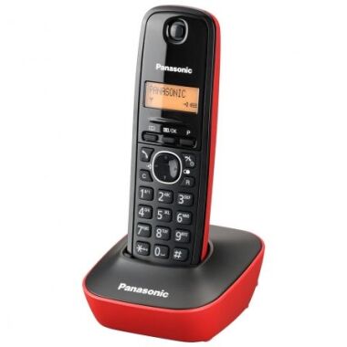 Telfono Inalmbrico Panasonic KX-TG1611/ Negro y Rojo