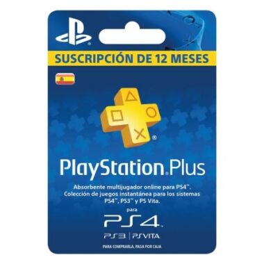 Tarjeta Sony PlayStation Plus Suscripcin 12 Meses para PS4/ PS3/ PSVita