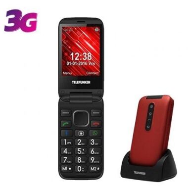 Telfono Mvil Telefunken TM 360 Cosi para Personas Mayores/ Rojo