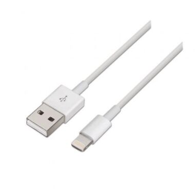 Cable USB 2.0 Lightning Aisens A102-0036/ USB Macho - Lightning Macho/ 2m/ Blanco