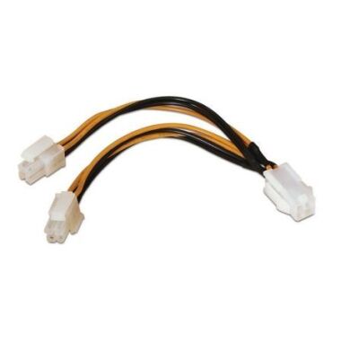 Cable Alimentacin para Microprocesador Aisens A131-0166/ 4+4 PIN Macho - Molex 4 PIN Hembra/ 15cm