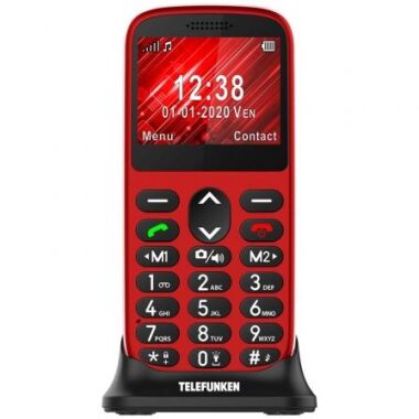 Telfono Mvil Telefunken S420 para Personas Mayores/ Rojo