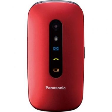 Telfono Mvil Panasonic KX-TU456EXRE para Personas Mayores/ Rojo