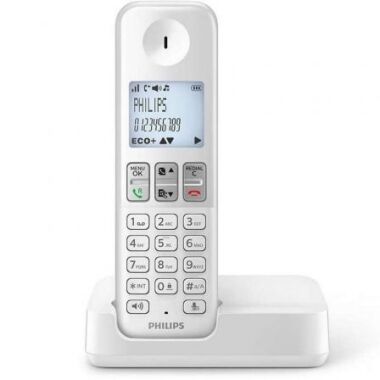 Telfono Inalmbrico Philips D2501W/34/ Blanco