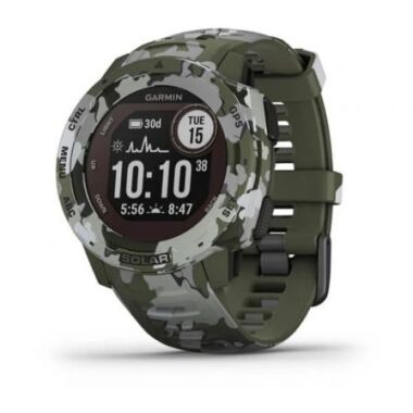 Smartwatch Garmin Instinct Solar/ Notificaciones/ Frecuencia Cardaca/ GPS/ Camo Militar