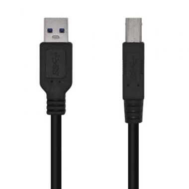 Cable USB 3.0 Impresora Aisens A105-0444/ USB Macho - USB Macho/ 2m/ Negro